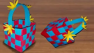 Paper Weaving Basket| Simple Paper Basket Making |  Easy paper basket making