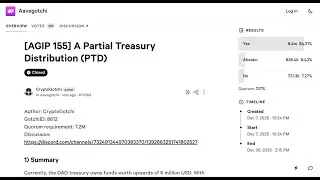 Best Practices for the Partial Treasury Distribution : Aavegotchi DAO Call