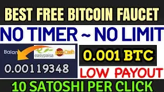 Best faucet to earn 0.001 btc per day | no timer | no limit | bitcoin faucet instant payout
