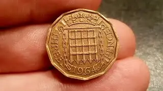 UK Queen Elizabeth II 1964 THREE PENCE Coin VALUE + MINTAGE FIGURE