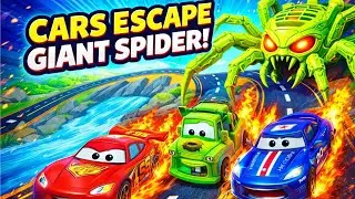 Giant Spider Attacks!  Cars Escape Monster
