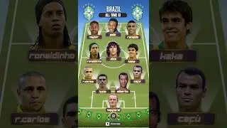 Brazil All Time XI 🇧🇷 Dream Team #shorts #brazil #sele&ccedil;&atilde;obrasileira #brasil #fifa #ronaldo #neymar