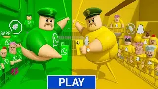 WHATSAPP vs SNAPCHAT Prison Battle! 💚💛 (Roblox Funny Escape)  #RobloxPrison #BarryEscape #RobloxObby