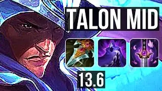 TALON vs LUCIAN (MID) | 3.5M mastery, 9 solo kills, Legendary, 20/2/6 | KR Diamond | 13.6