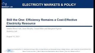 Still the One: New Study Finds Efficiency Remains a Cost-Effective Electricity Resource