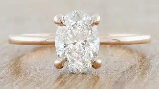 1.00 Carat Lab Grown Oval Diamond 14k Rose Gold Solitaire Engagement Ring: Florina