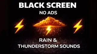 🔴 Heavy Rain Thunder &ndash; Black Screen | Focus Soundscape with Soft Relaxing Music