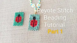 Ladybug. Diy,  How to Make  Miyuki Beaded Ladybug Charm Necklace Tutorial with Peyote Stitch Part -1