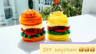 DIY fuzzy wire sandwich keychain 🍔