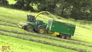 Silaging on Steep Hill - where recently power-harrowing.