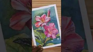 Relaxing Flowers Painting With Watercolor And Pencil Color - Art By Ashutosh