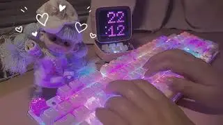 ☁️ Asmr typing |COTAIWA Crystal Keycaps  | sound test | blueswtiches