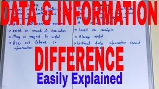 Data vs Information|Difference between Data and Information|Data and Information Differences