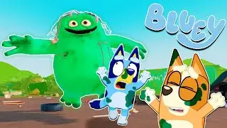 BLUEY ESCAPA del MONSTRUO de la BASURA para SALVAR a BINGO | Las Aventuras de BLUEY en ROBLOX!
