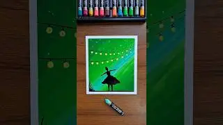 😍 Easy Girl Painting | Oil Pastel Art  #artshorts #easytutorial #acrylicpainting #oilpasteldrawing