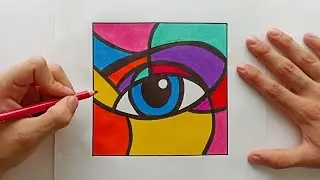 Como dibujar un Ojo Abstracto paso a paso / How to draw an abstract eye