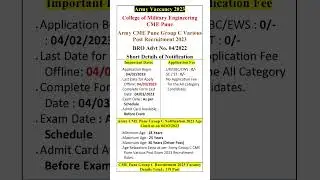 Army CME Pune Group C Vacancy 2023 | Army cme pune group c Recruitment 2023 #viral #shorts #army