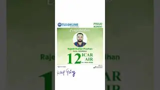 ICAR Topper✌️ #icar #topper #tlsonline #AIR12 #proud_moments🎊