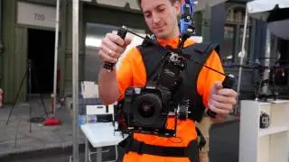 Film Power Gyro Rig With Arm. Looks Dangerous!  Cine Gear 2014