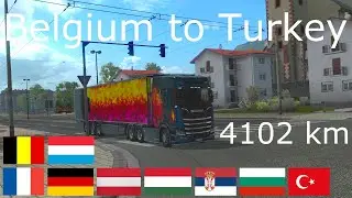 ETS 2 ProMods-RoExtended-YKSRSK Timelapse: Antwerp (BE) to Van (TR)