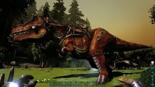 Riding my T-Rex for the first time [Upscaled 4K] ARK Survival Evolved