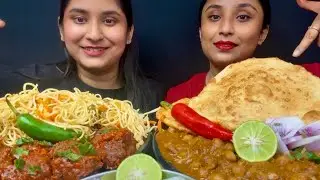 Chole bhature vs Chowmin Manchurian Eating Challenge| Food Challenge @GulliblePoulami 
