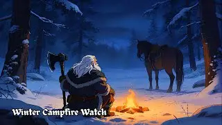 Winter Campfire Watch | Cozy Medieval Night Ambience for Deep Focus & Relaxation