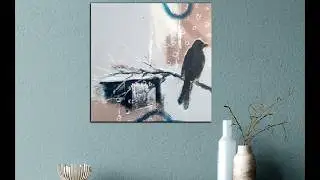 Simple abstract painting with acrylics for beginners