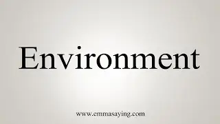 How To Say Environment