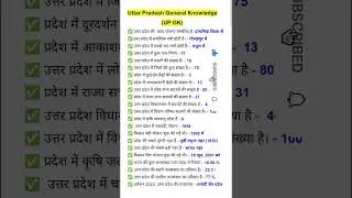 UP GK l Uttar Pradesh ka Gk ll उत्तर प्रदेश समान्य ज्ञान l #upgk #gk #gs #shorts