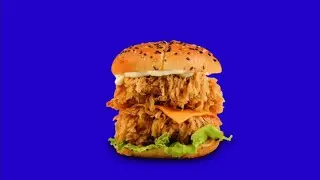 Burger 🍔 Food Animation Green Screen - Blue Background video HD
