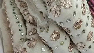 Affordable Handcrafted Wedding Collection | Chiffon Gotta & Mukesh Work | Sliver Kamdani Button گوٹا