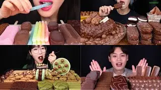 CHOCOLATE ICE CREAM EATING CHALLENGE, CHOCOLATE CAKE,CHOCOLATE BALL,TICO,MOCHI,MARSHMALLOW,BIG BITES