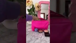 Pink makeup bag, best travel makeup bag, small makeup bag, pink makeup bag, makeup bag organizer 💖