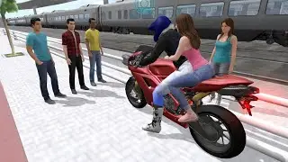 Red Super Racing Bike🔥| Railway Track Escape Ride 💥 3D Driving Class Simulator 