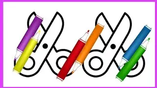( Scissor ) Learning and coloring 🌈 Activities for preschool and Kindergarten | Easy Coloring