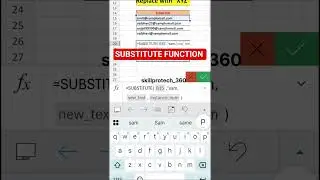 SUBSTITUTE Formula Excel में|Excel Beginners👆👆#skillprotech_360