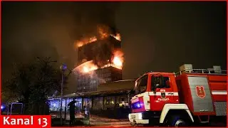 Сильный пожар в небоскребе в Загребе: знаковое здание охвачено пламенем