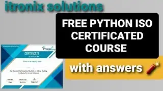 #freequiz #freePYTHONcertificate FREE PYTHON COURSE WITH ISO CERTIFICATE