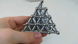 Magnetic pyramid with small sticks | Magnetic Games #ASMR