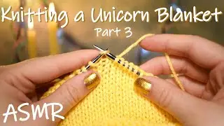 ASMR Knitting | Knitting a Unicorn Blanket (Part 3) - No Talking!