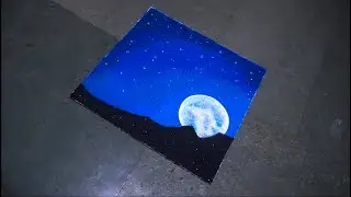 Full Moon Night Sky Rangoli | Poster Rangoli