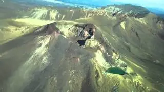 Mt Tongariro Red Crater and Emerald Lakes flyby