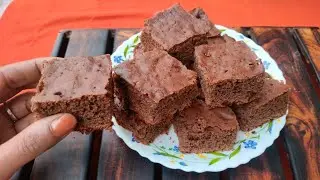 No Oven Fry Pan Brownie recipe। बिना ओवन, फ्राई पैन में बनाएं ब्राउनी। No Oven Brownie।@vegandspice 