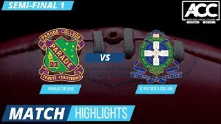 ACC Football Div 1 Semi Final - Parade v St Patrick's - Highlights