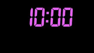 10 Minutes Purple Digital Countdown Timer &mdash; Clean & Minimal LED Focus Timer in HD (No Ads)