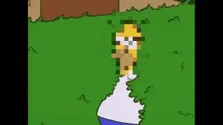 Homer backs into a bush but his face is blurred 2 #shorts