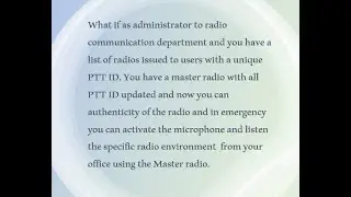 Radio check and monitor function
