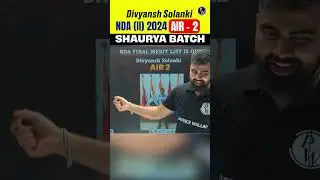 Meet Divyansh Solanki | AIR-2 in NDA 2 2024 From Defence Wallah !! #Shorts #PW #DW