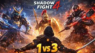 SHADOW FIGHT 4 ARENA (1 vs 3) full match..🔥🤯   #gaming #shadowfightarena #shadowfight4 #gamingshorts